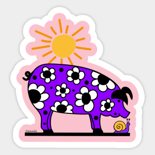 Pig and Snail Friends Sticker